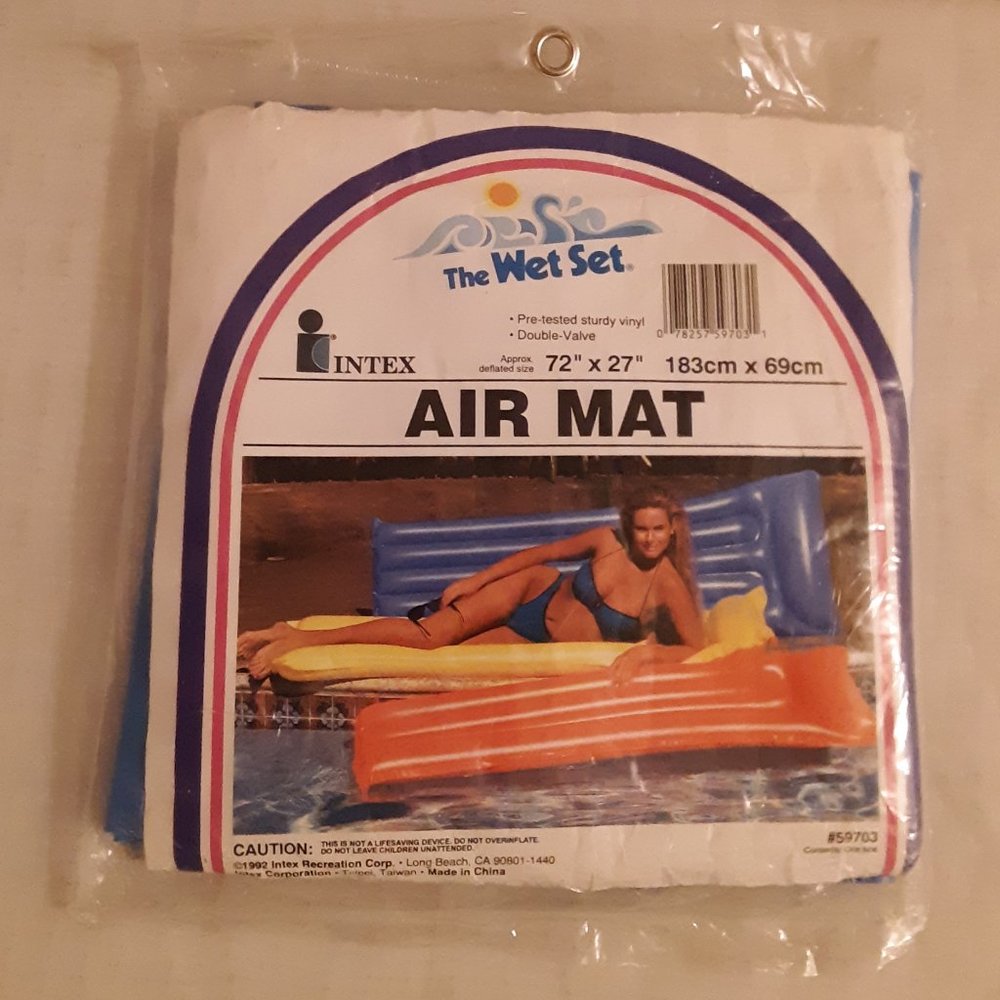 Vintage  1992 Intex The Wet Set Inflatable Pool Air Swim Mat 72 " X  27"
